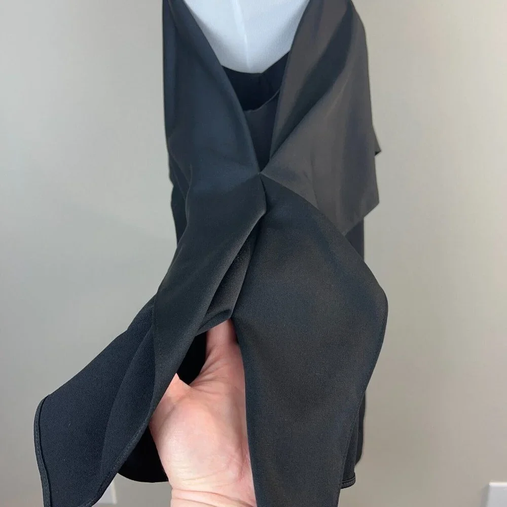 TRINA TURK Dress 4 Black Cold‎ Shoulder Flutter Sleeve Flounce Cocktail Sheath